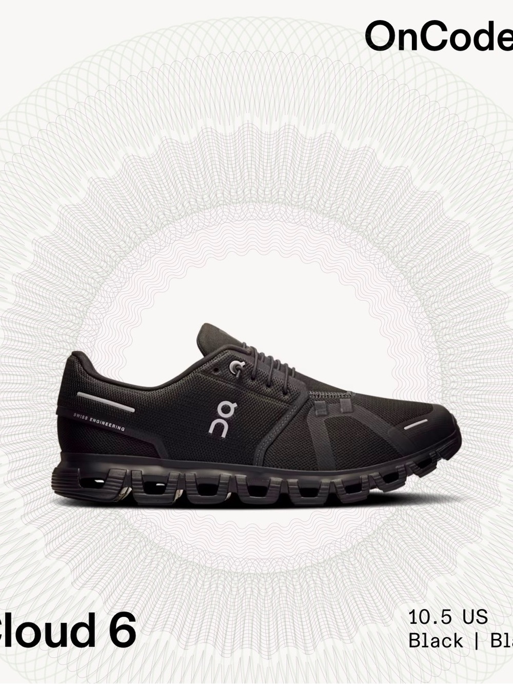 On Cloud 6 Running Shoe - Black